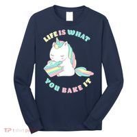 Life Is What You Bake It Unicorn Long Sleeve Shirt thumb 0