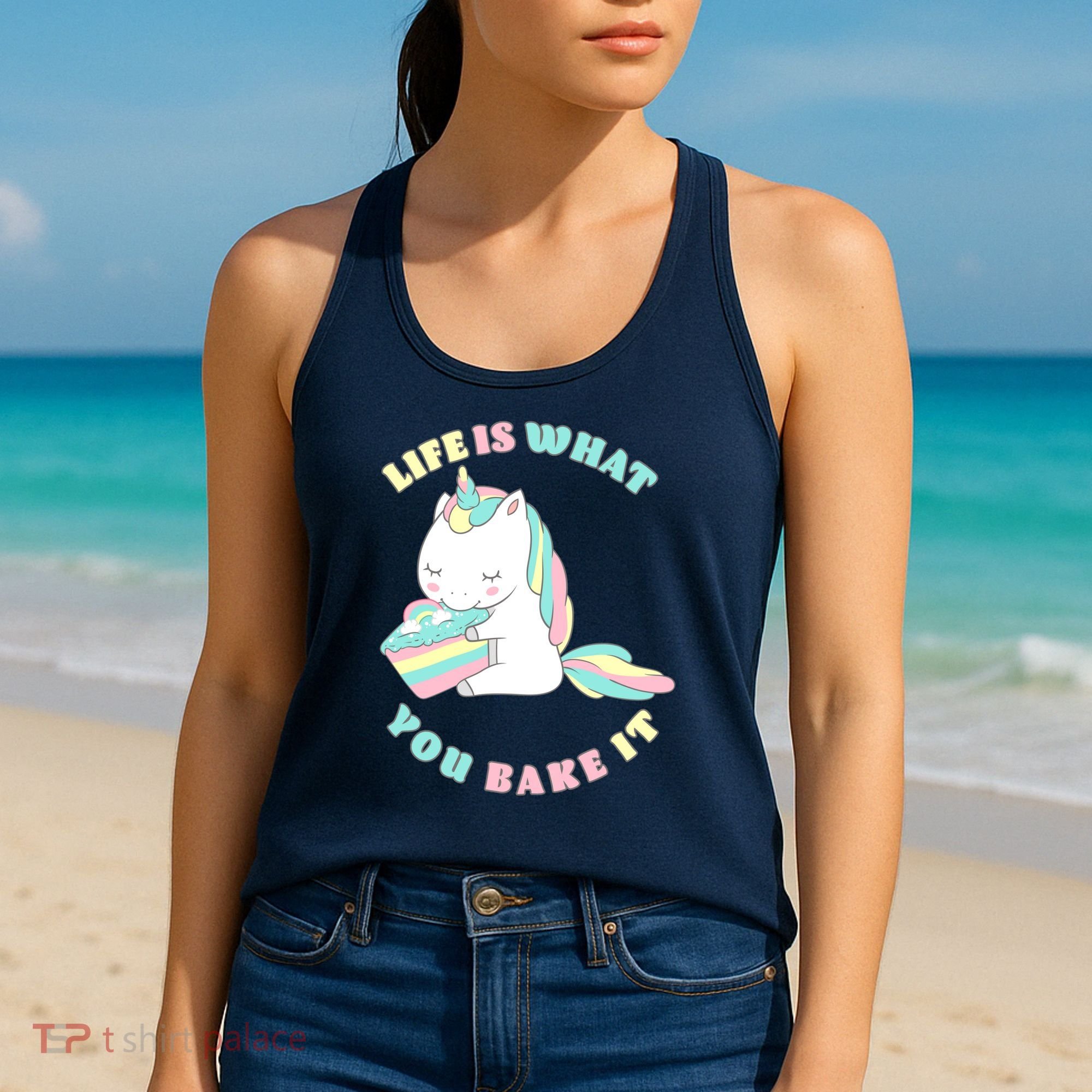 Life Is What You Bake It Unicorn Women's Tank Top