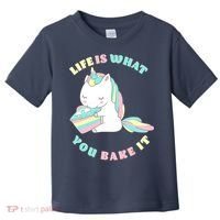 Life Is What You Bake It Unicorn Toddler T-Shirt thumb 0