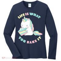 Life Is What You Bake It Unicorn Women's Long Sleeve Shirt thumb 0