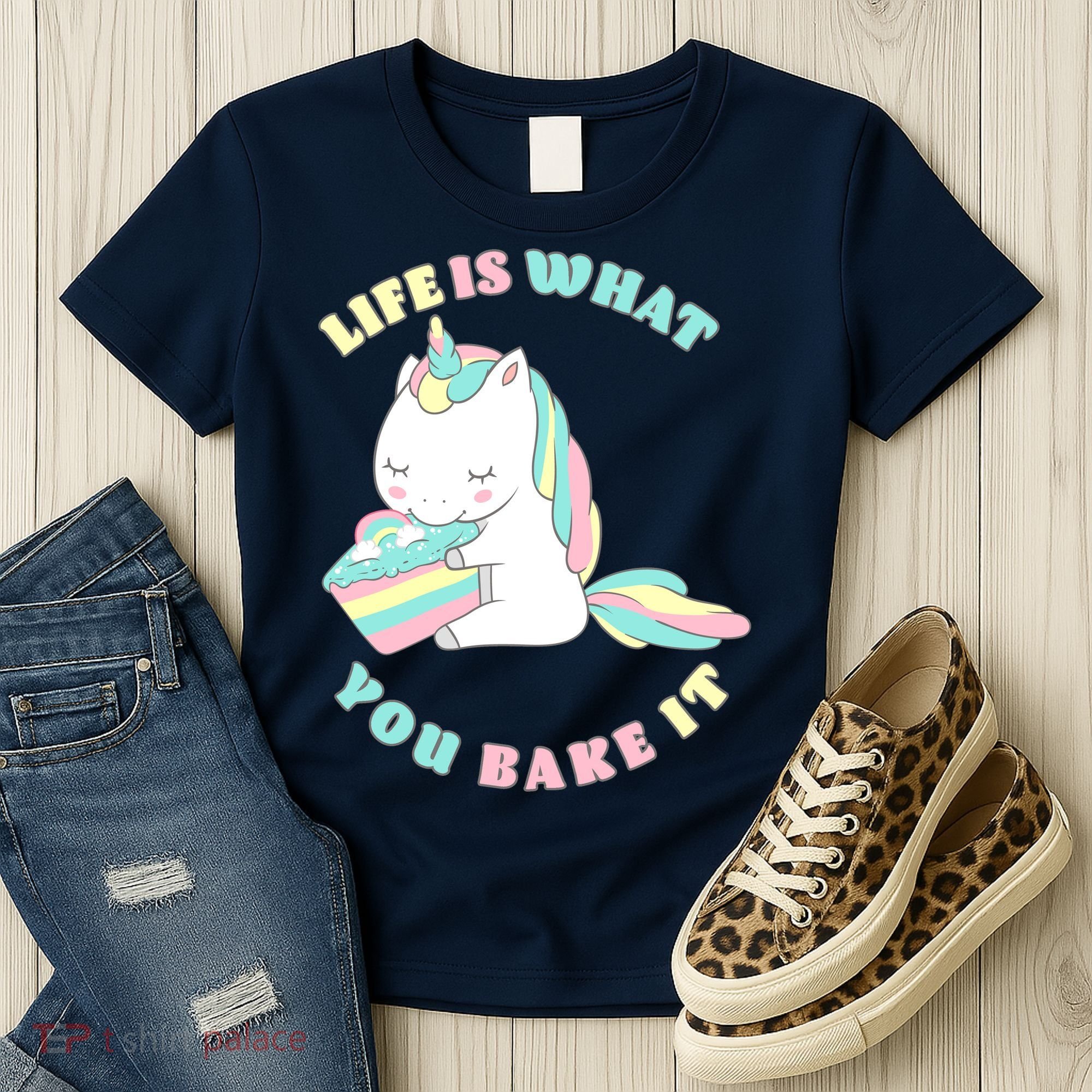 Life Is What You Bake It Unicorn Women's T-Shirt