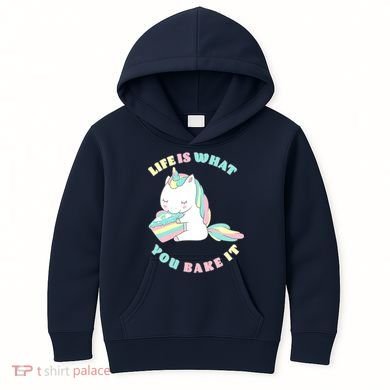 Life Is What You Bake It Unicorn Kids Hoodie