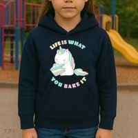 Life Is What You Bake It Unicorn Kids Hoodie thumb 3