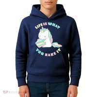 Life Is What You Bake It Unicorn Kids Hoodie thumb 4