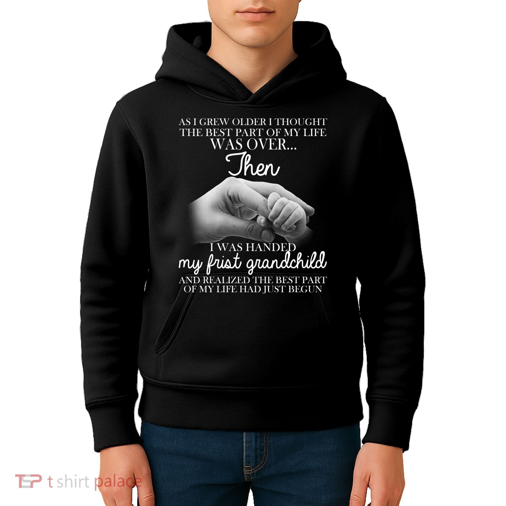 Life Just Begun With My First Grandchild Kids Hoodie