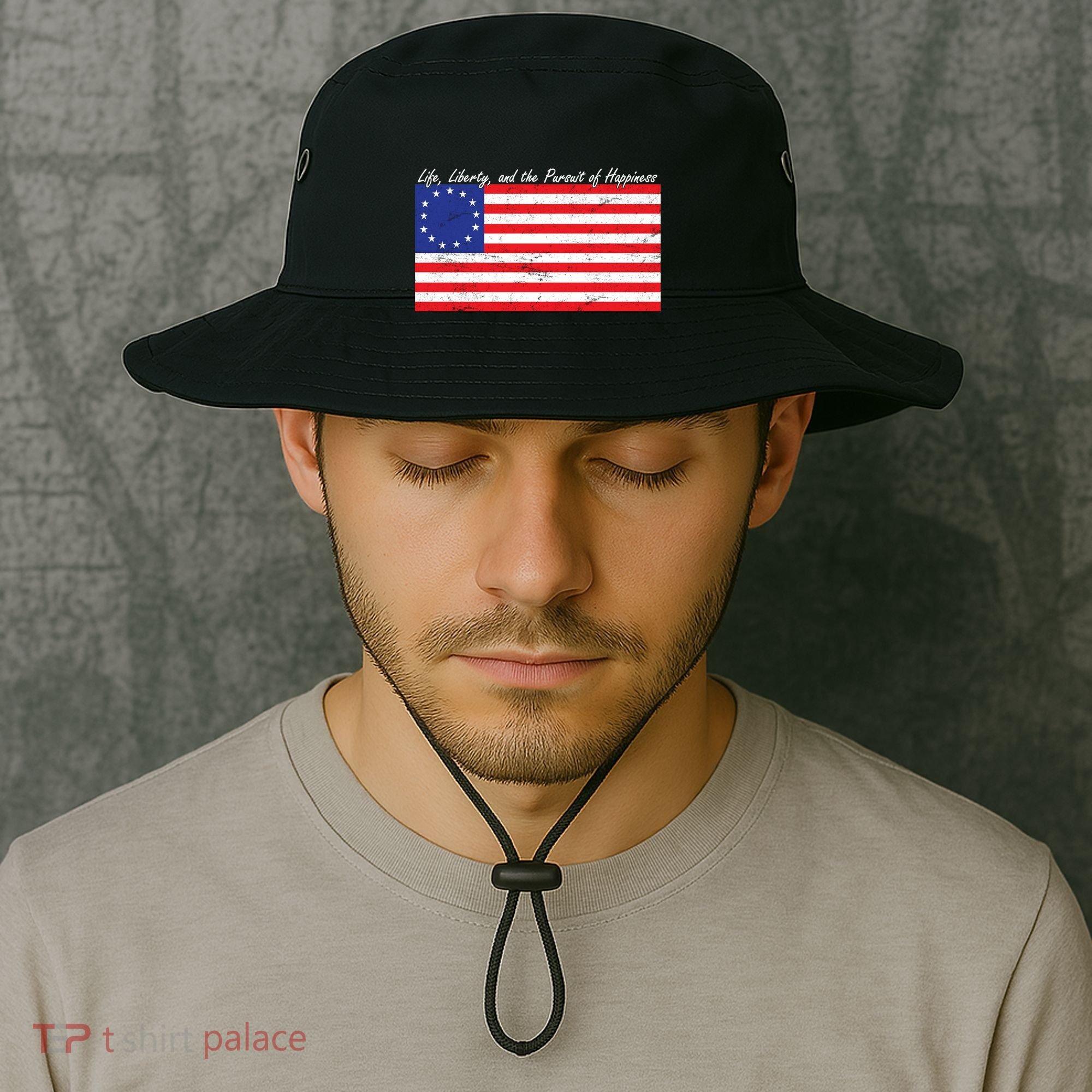 Life Liberty And The Pursuit Of Happiness Flag Bucket Hat