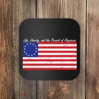 Life Liberty And The Pursuit Of Happiness Flag Coaster thumb 0