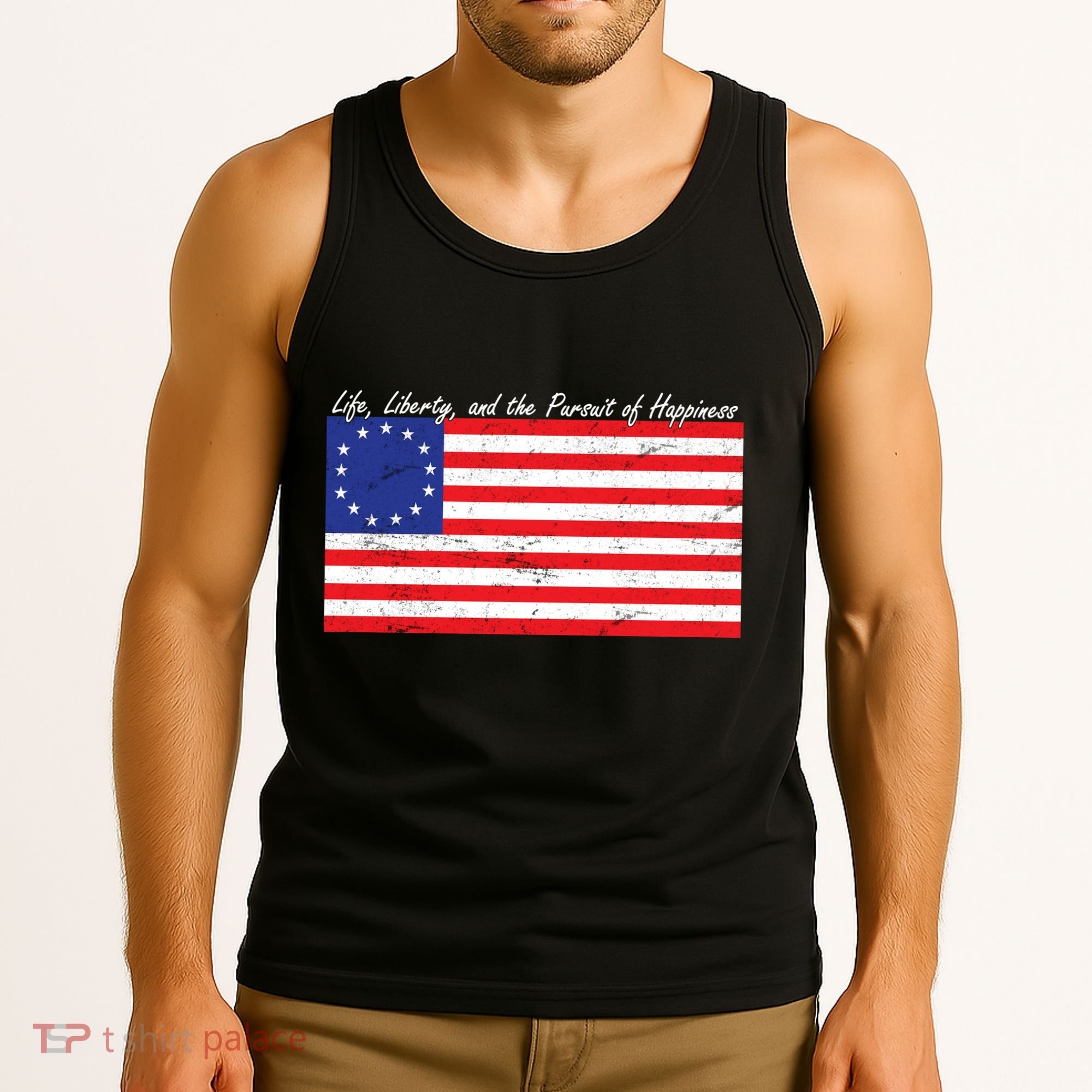 Life Liberty And The Pursuit Of Happiness Flag Tank Top