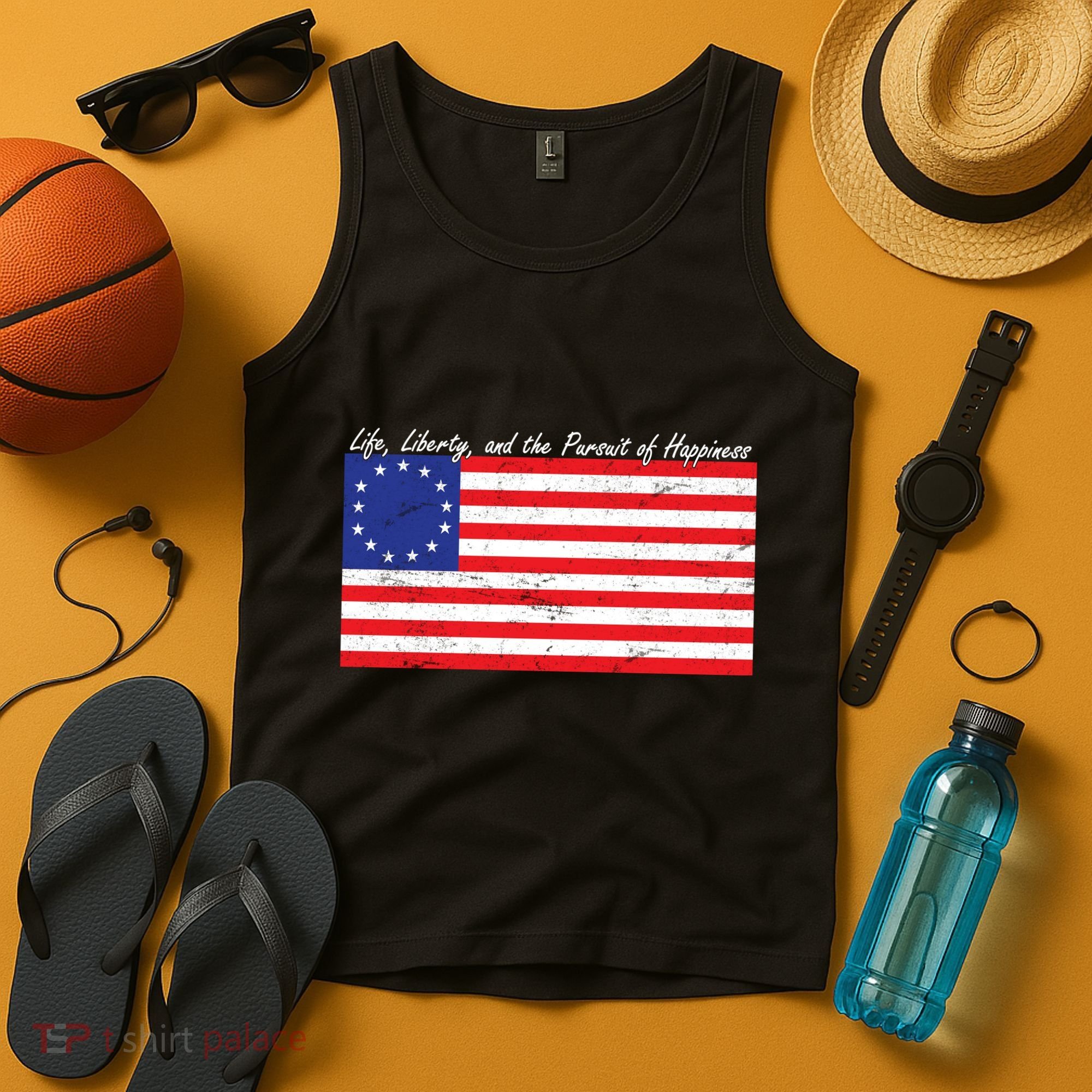 Life Liberty And The Pursuit Of Happiness Flag Tank Top