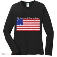 Life Liberty And The Pursuit Of Happiness Flag Women's Long Sleeve Shirt thumb 0