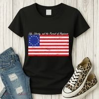 Life Liberty And The Pursuit Of Happiness Flag Women's T-Shirt thumb 3