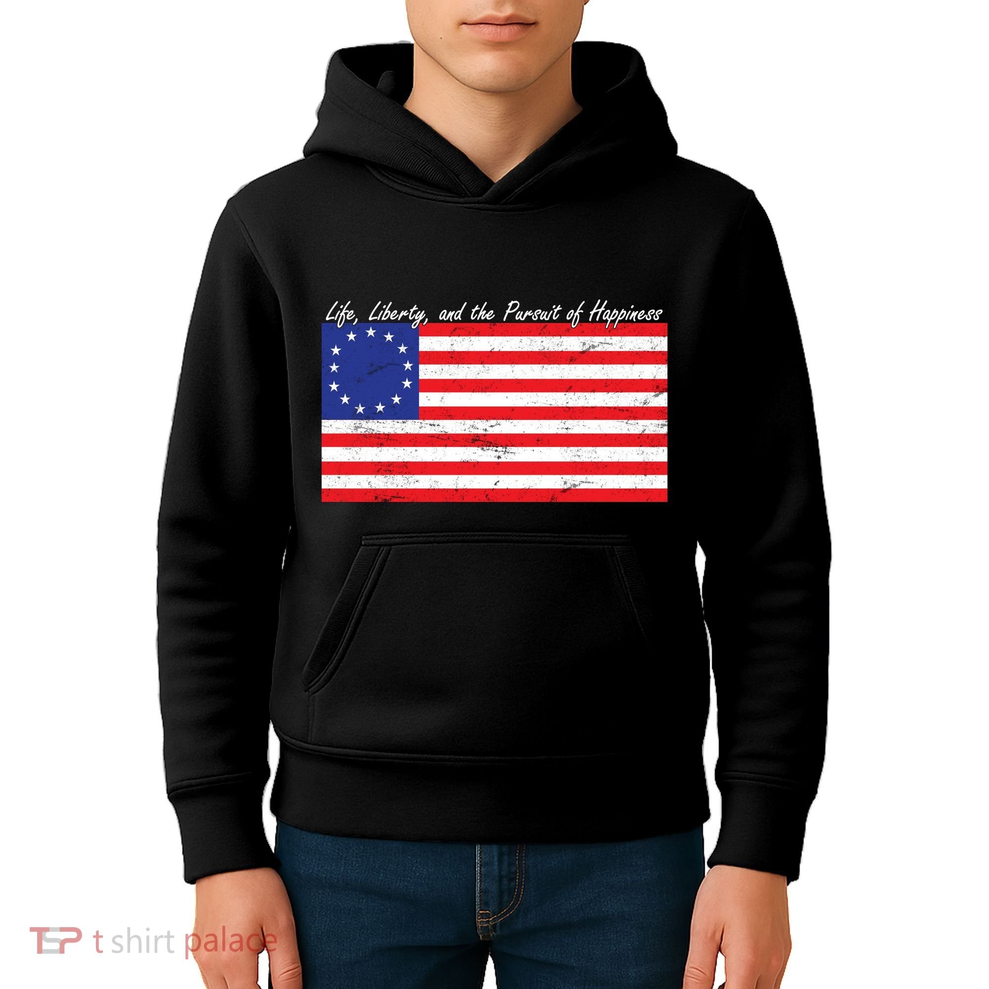 Life Liberty And The Pursuit Of Happiness Flag Kids Hoodie
