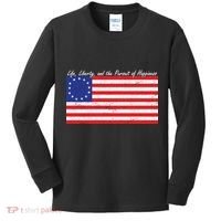 Life Liberty And The Pursuit Of Happiness Flag Kids Long Sleeve Shirt thumb 0