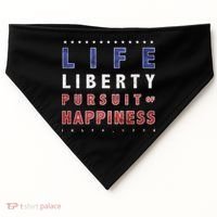 Life Liberty Pursuit Of Happiness USA-Made Doggie Bandana thumb 0