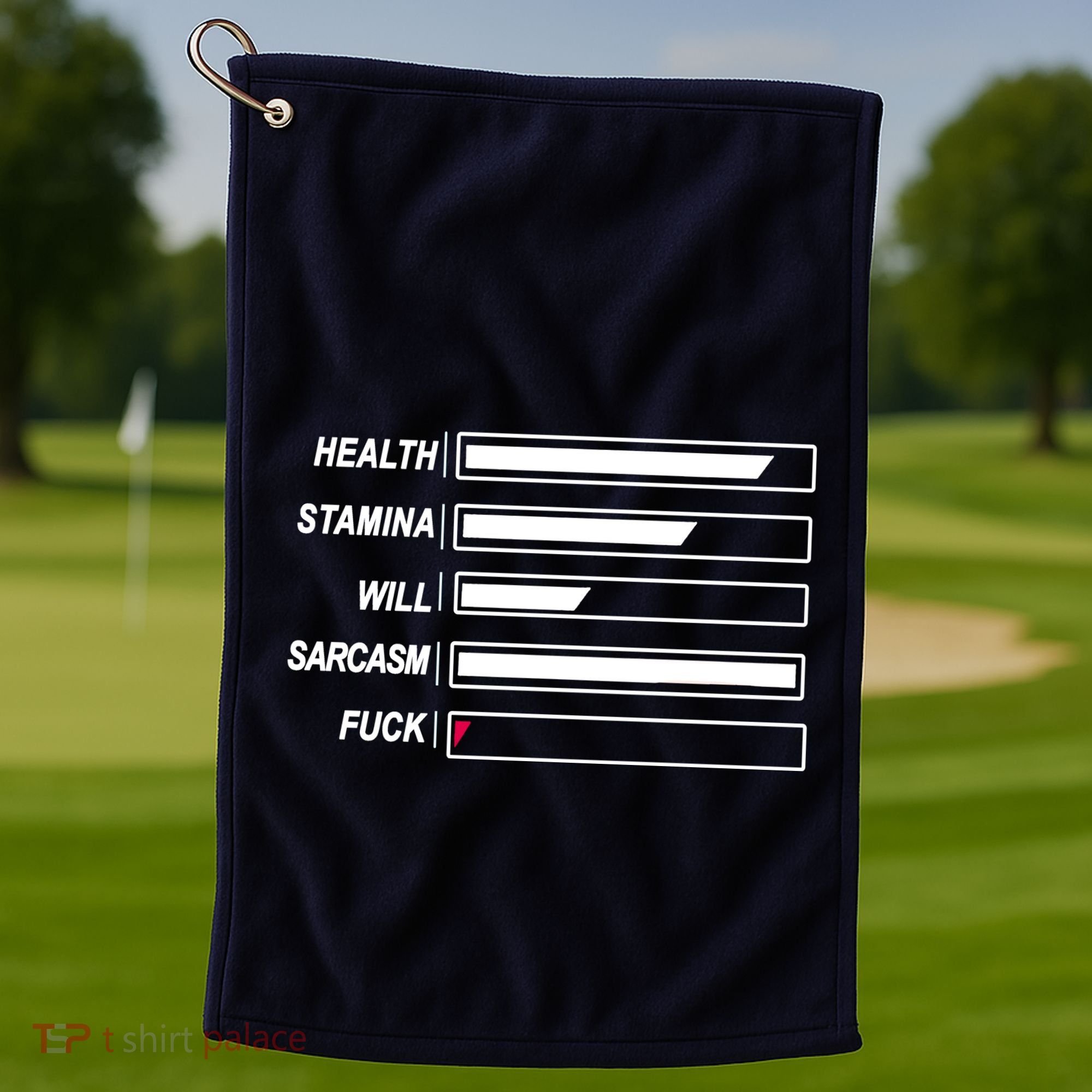 Life Status Bar Golf Towel