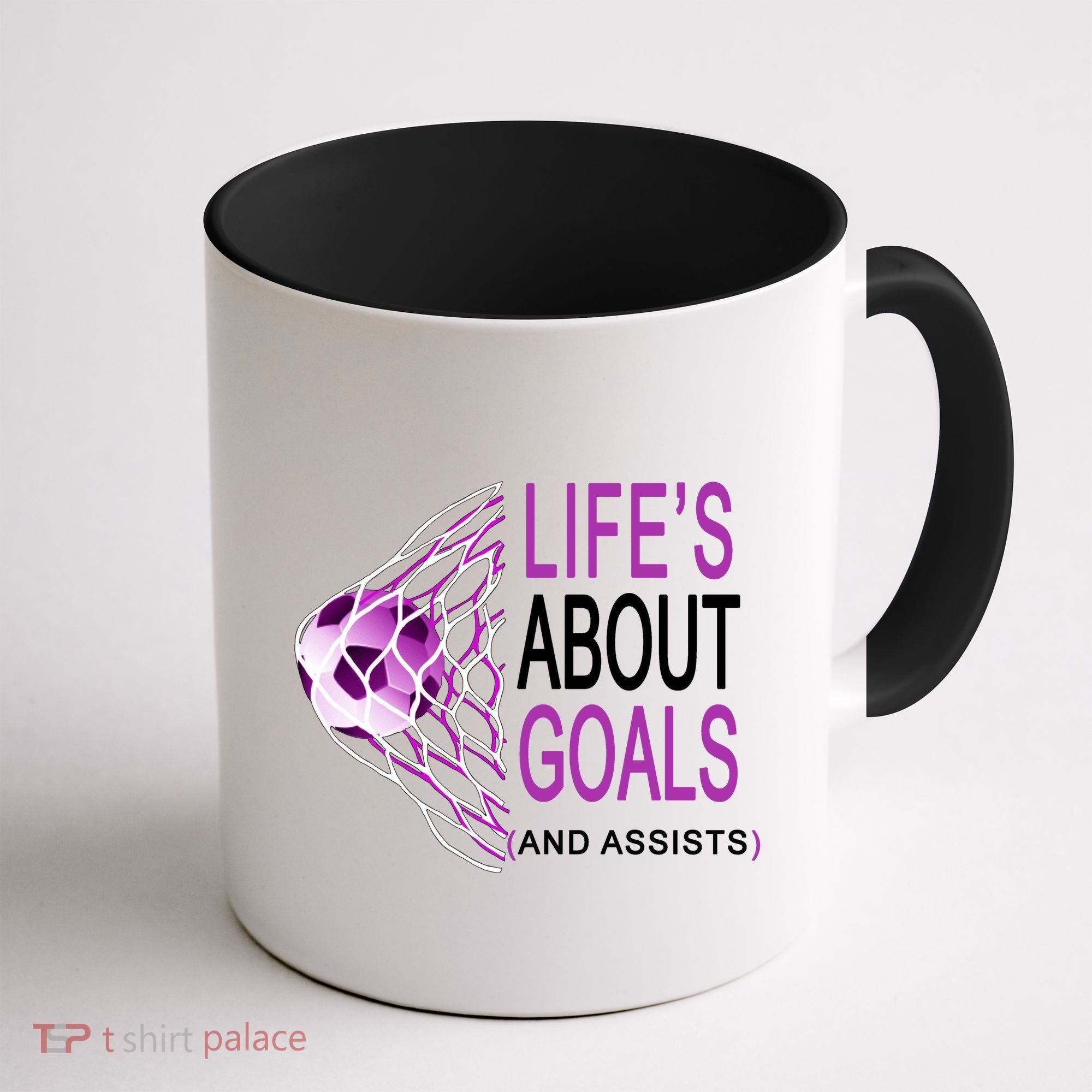 Life's About Goals And Assist Soccer Quote Coffee Mug