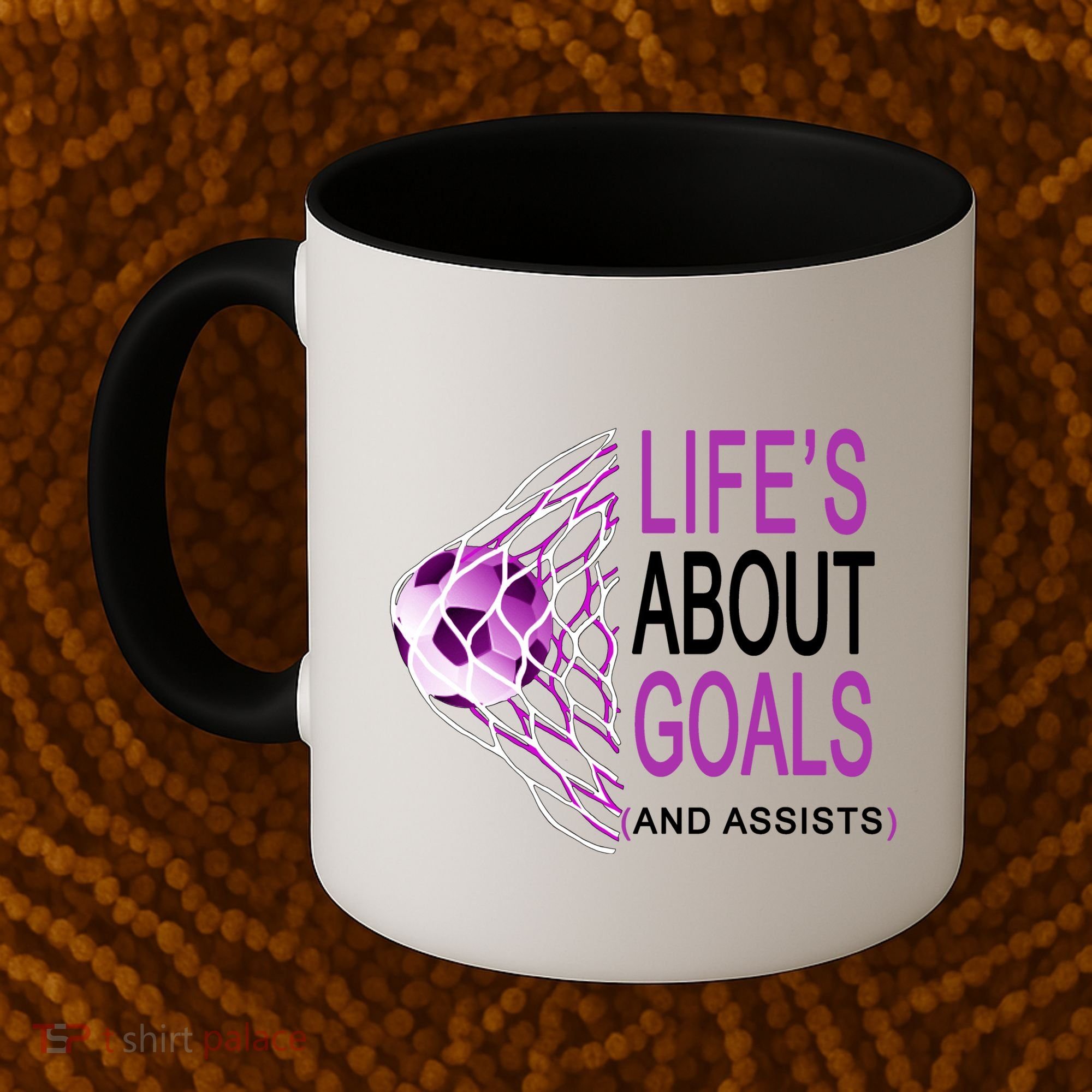 Life's About Goals And Assist Soccer Quote Coffee Mug