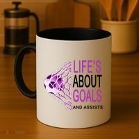 Life's About Goals And Assist Soccer Quote Coffee Mug thumb 4