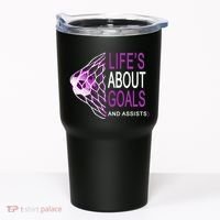 Life's About Goals And Assist Soccer Quote Tumbler thumb 0