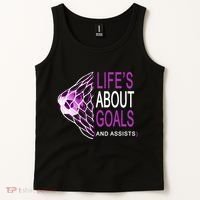 Life's About Goals And Assist Soccer Quote Tank Top thumb 2