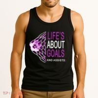 Life's About Goals And Assist Soccer Quote Tank Top thumb 3