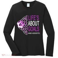 Life's About Goals And Assist Soccer Quote Women's Long Sleeve Shirt thumb 0