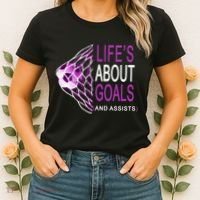 Life's About Goals And Assist Soccer Quote Women's T-Shirt thumb 2
