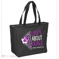Life's About Goals And Assist Soccer Quote Tote Bag thumb 2