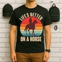 Life's Better On A Horse Cowgirl Vintage T-Shirt thumb 6