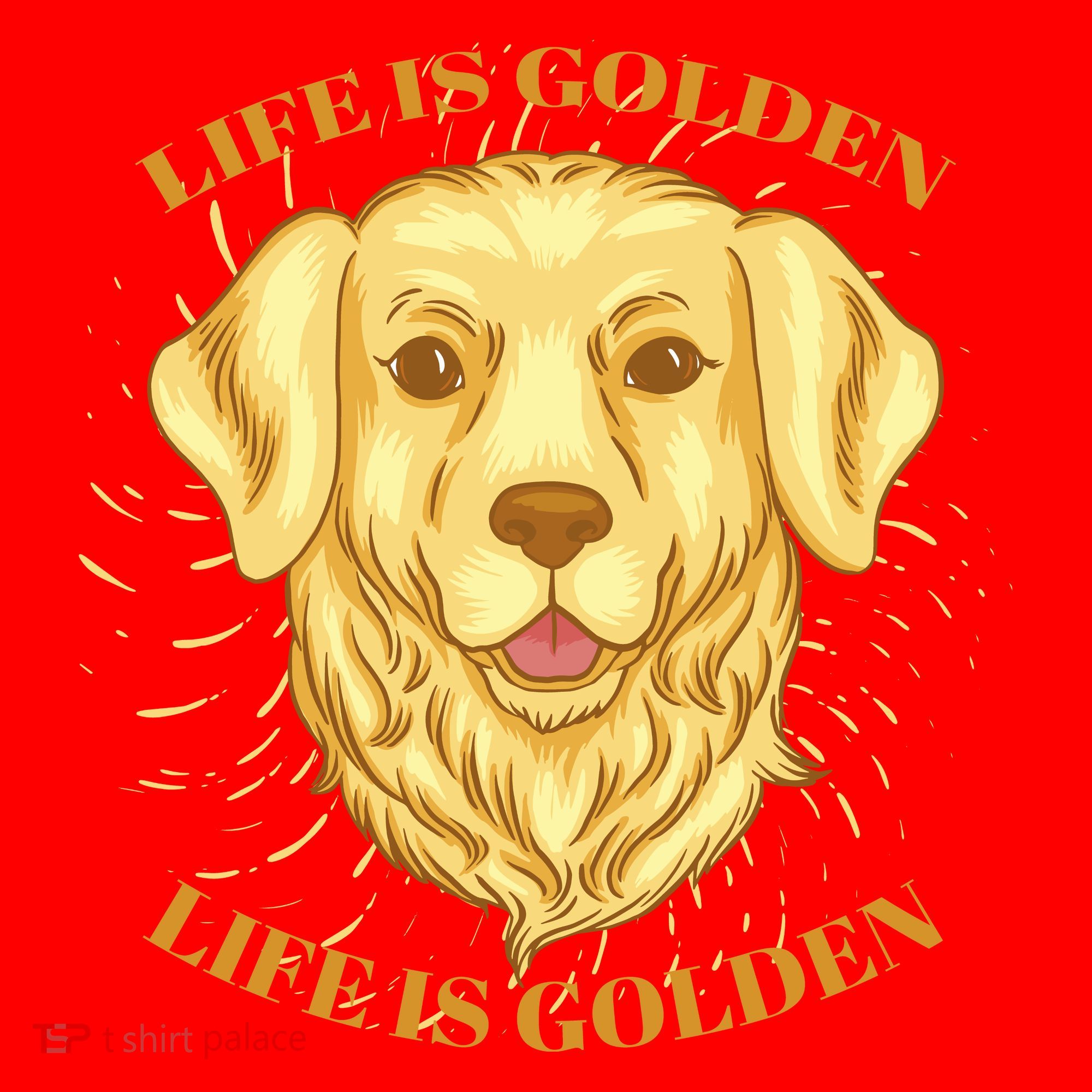 Life Is Golden Dog Santa Hat