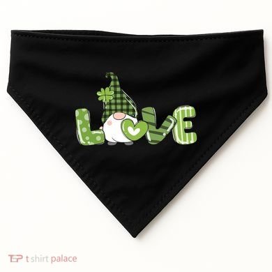 Love Irish Gnome Cute St Patricks Day USA-Made Doggie Bandana