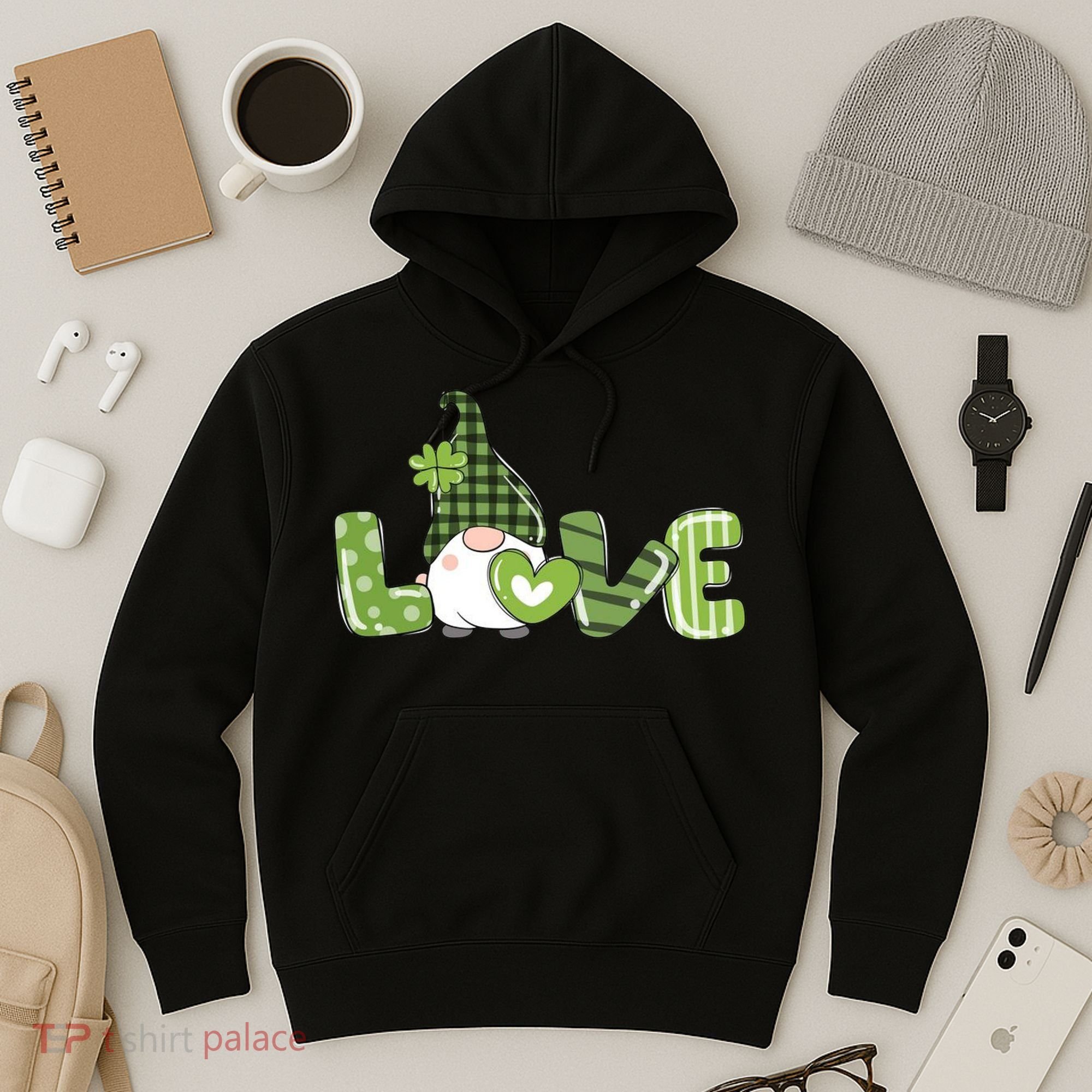 Love Irish Gnome Cute St Patricks Day Hoodie