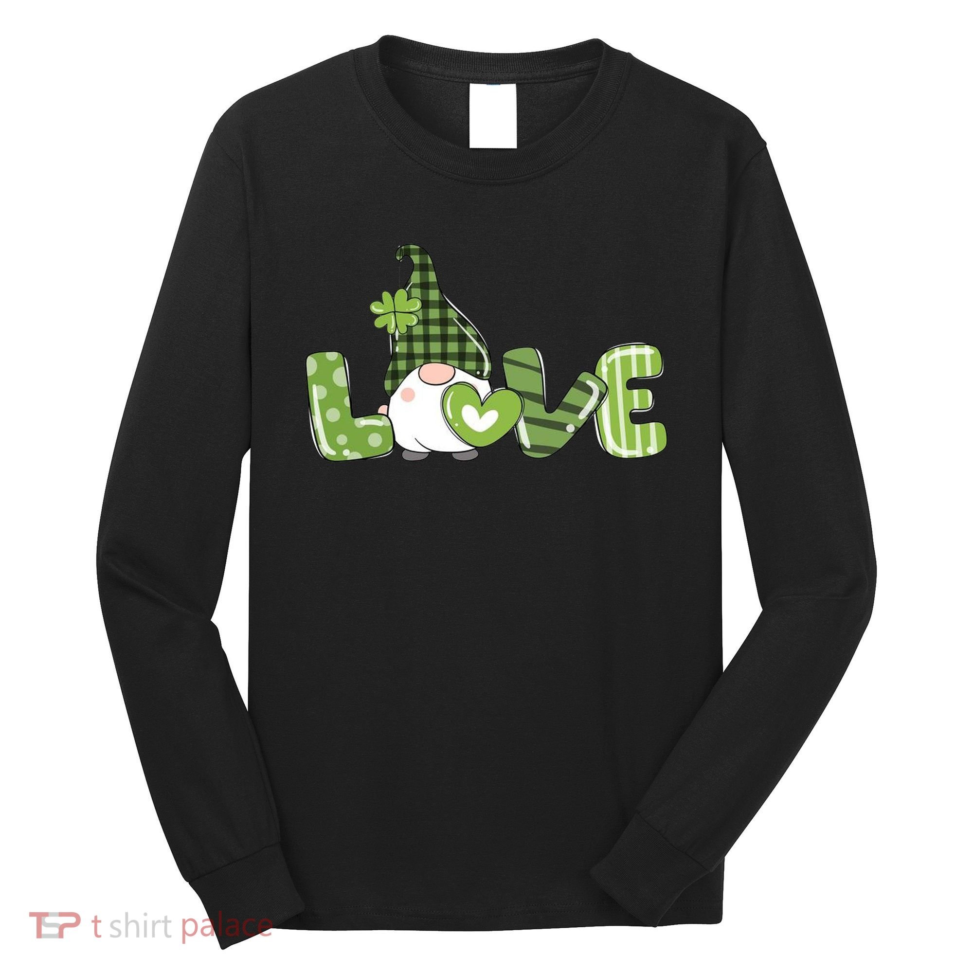 Love Irish Gnome Cute St Patricks Day Long Sleeve Shirt