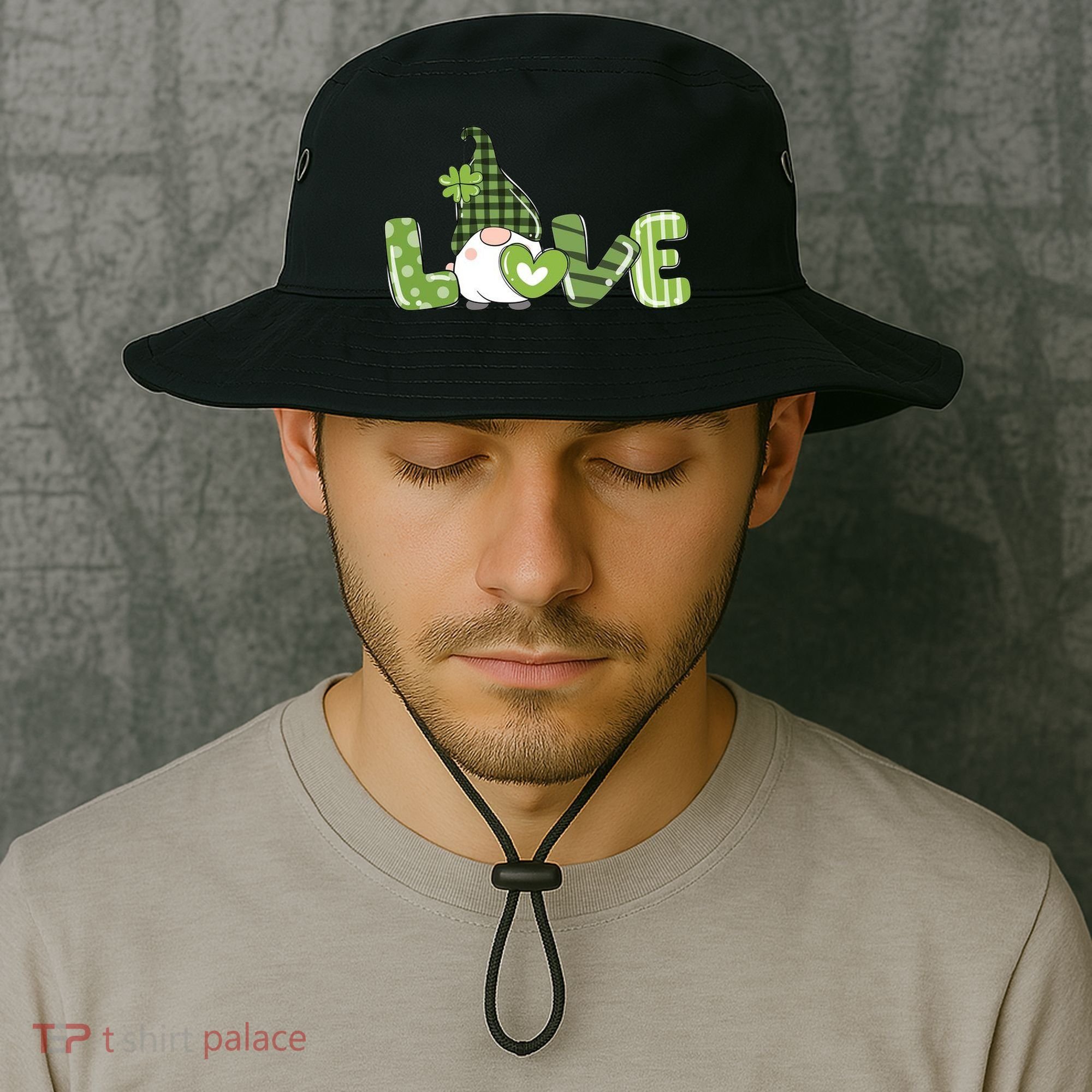 Love Irish Gnome Cute St Patricks Day Bucket Hat