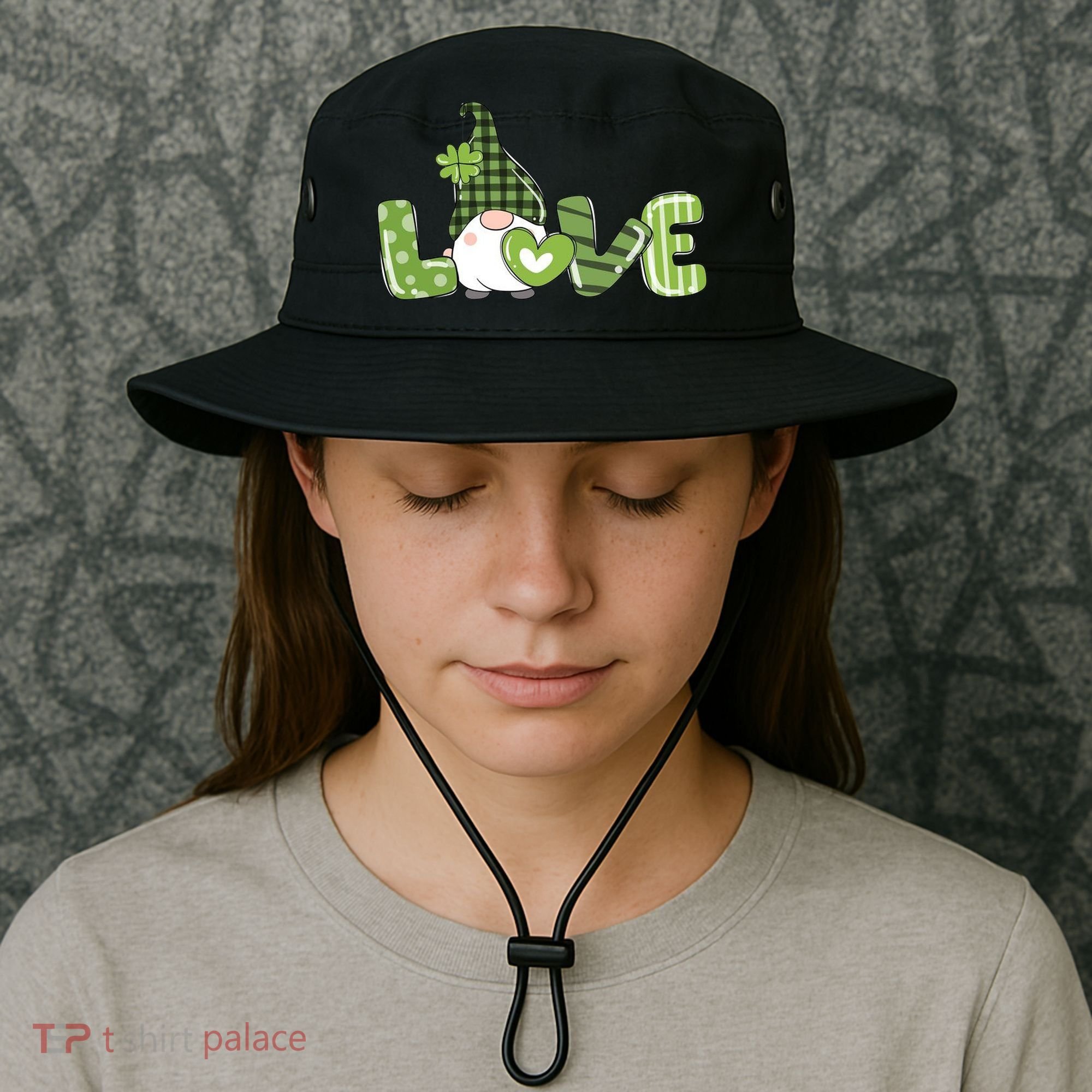 Love Irish Gnome Cute St Patricks Day Bucket Hat