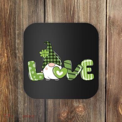 Love Irish Gnome Cute St Patricks Day Coaster