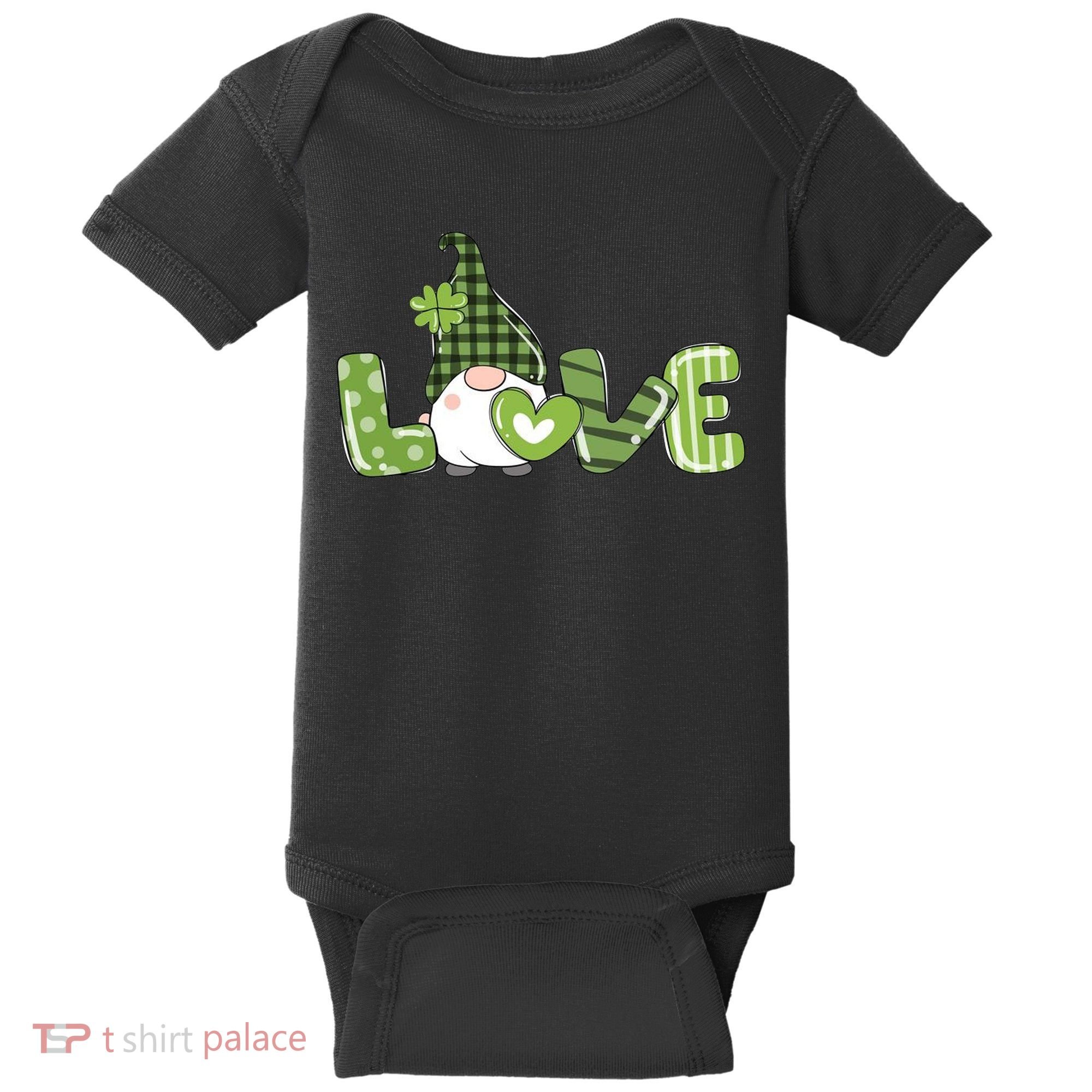 Love Irish Gnome Cute St Patricks Day Baby Bodysuit