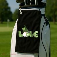 Love Irish Gnome Cute St Patricks Day Golf Towel thumb 2
