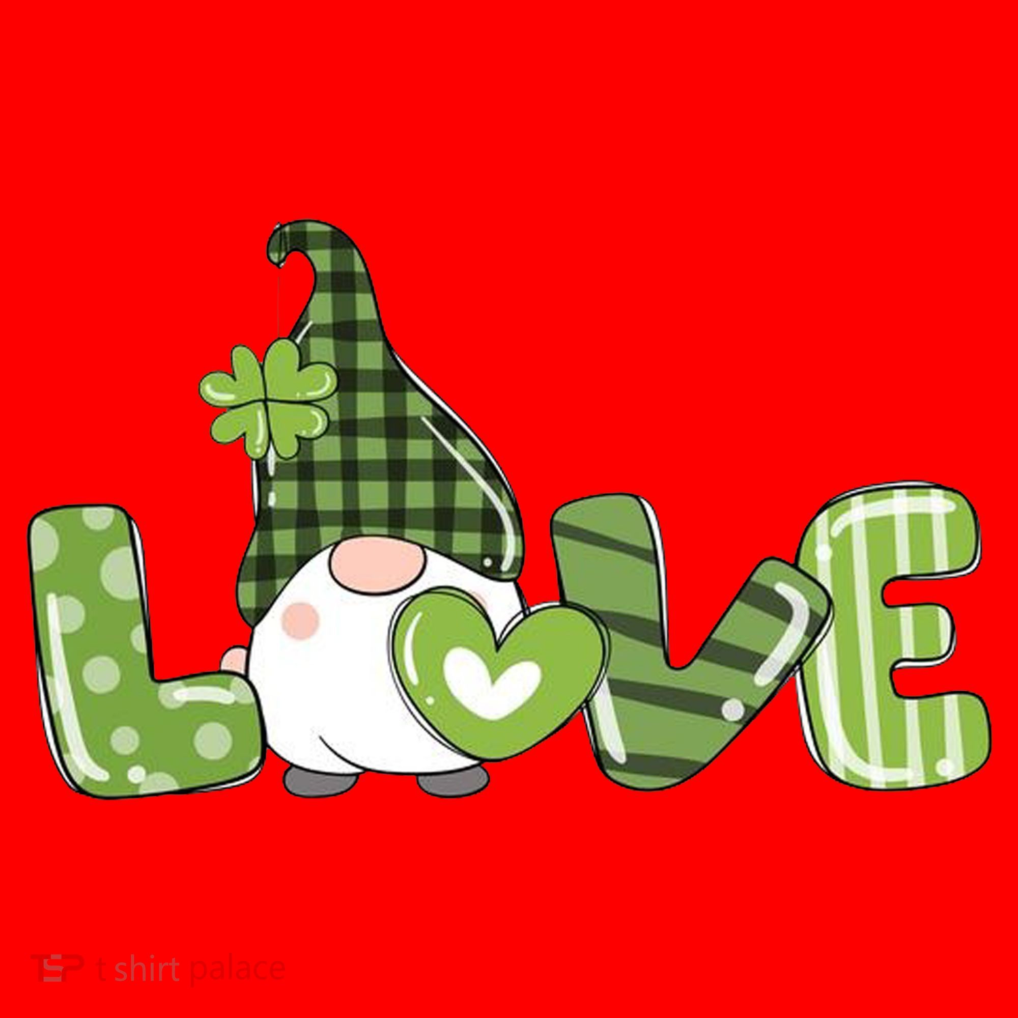 Love Irish Gnome Cute St Patricks Day Santa Hat