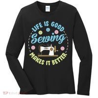 Life Is Good Sewing Makes Women's Long Sleeve Shirt thumb 0