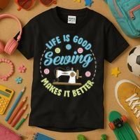 Life Is Good Sewing Makes Kids T-Shirt thumb 3