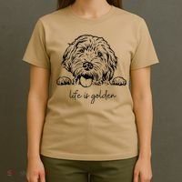 Life Is Golden Dog Mom Goldendoodle Mama Mothers Day Gift T-Shirt thumb 4