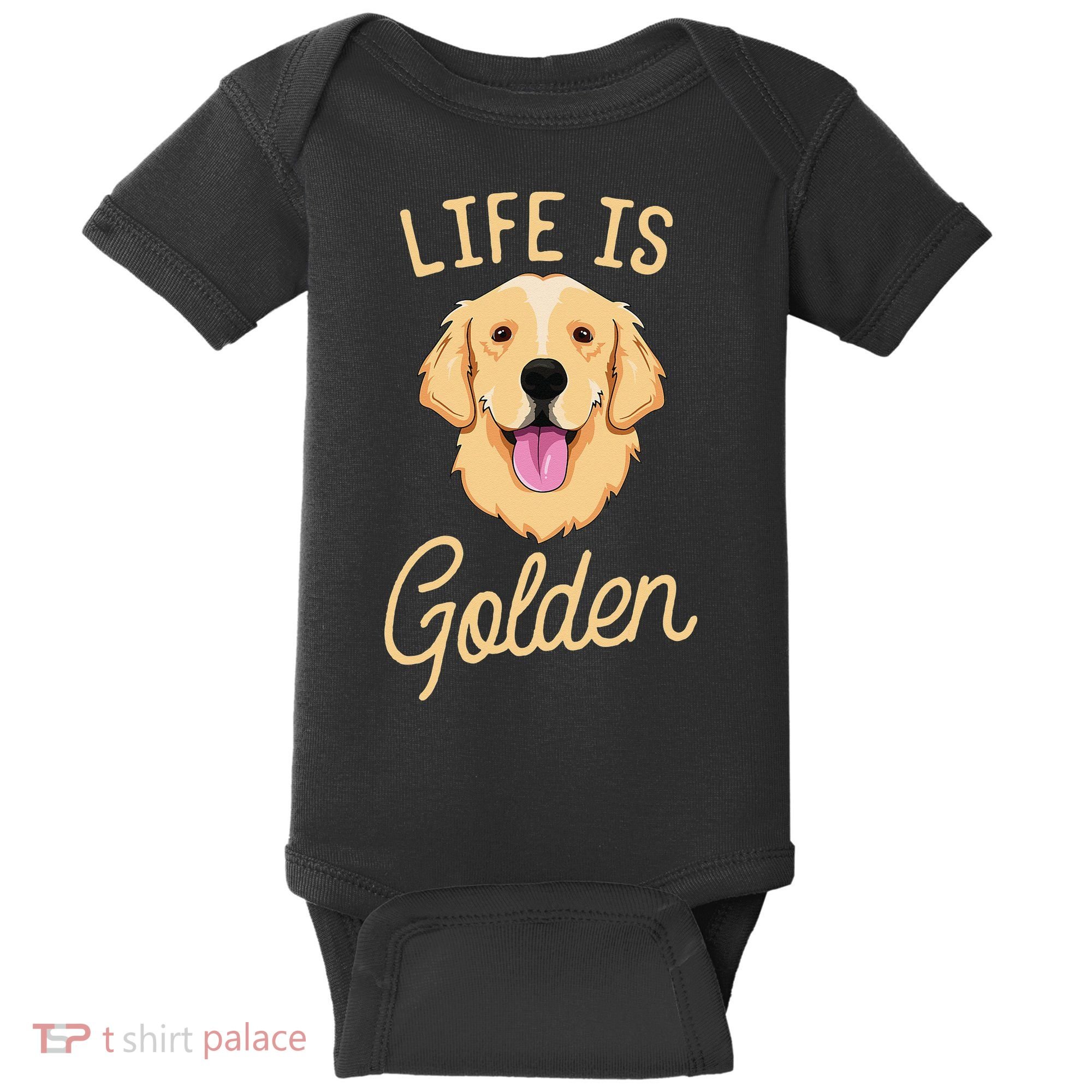 Life Is Golden Retriever  Dog Owner Gift Baby Bodysuit