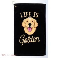 Life Is Golden Retriever  Dog Owner Gift Golf Towel thumb 0