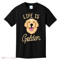 Life Is Golden Retriever  Dog Owner Gift Kids T-Shirt thumb 0