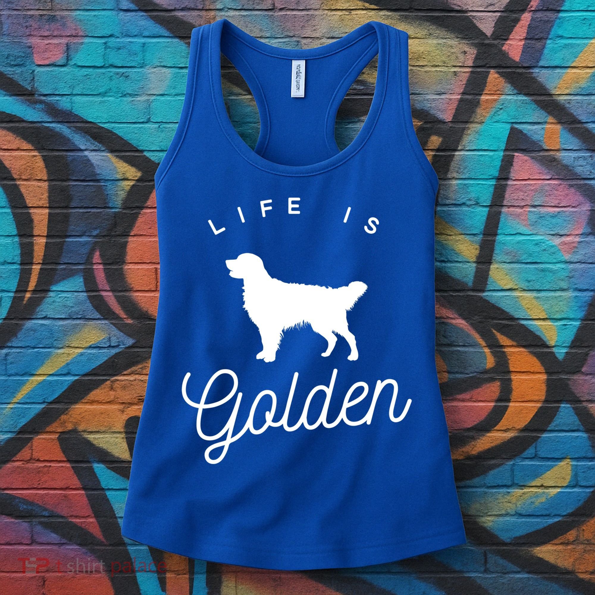 Life Is Golden Gift For Golden Retriever Lovers Women's Tank Top