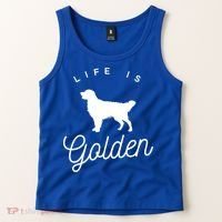 Life Is Golden Gift For Golden Retriever Lovers Tank Top thumb 2