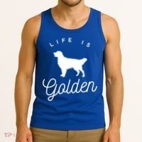 Life Is Golden Gift For Golden Retriever Lovers Tank Top thumb 3