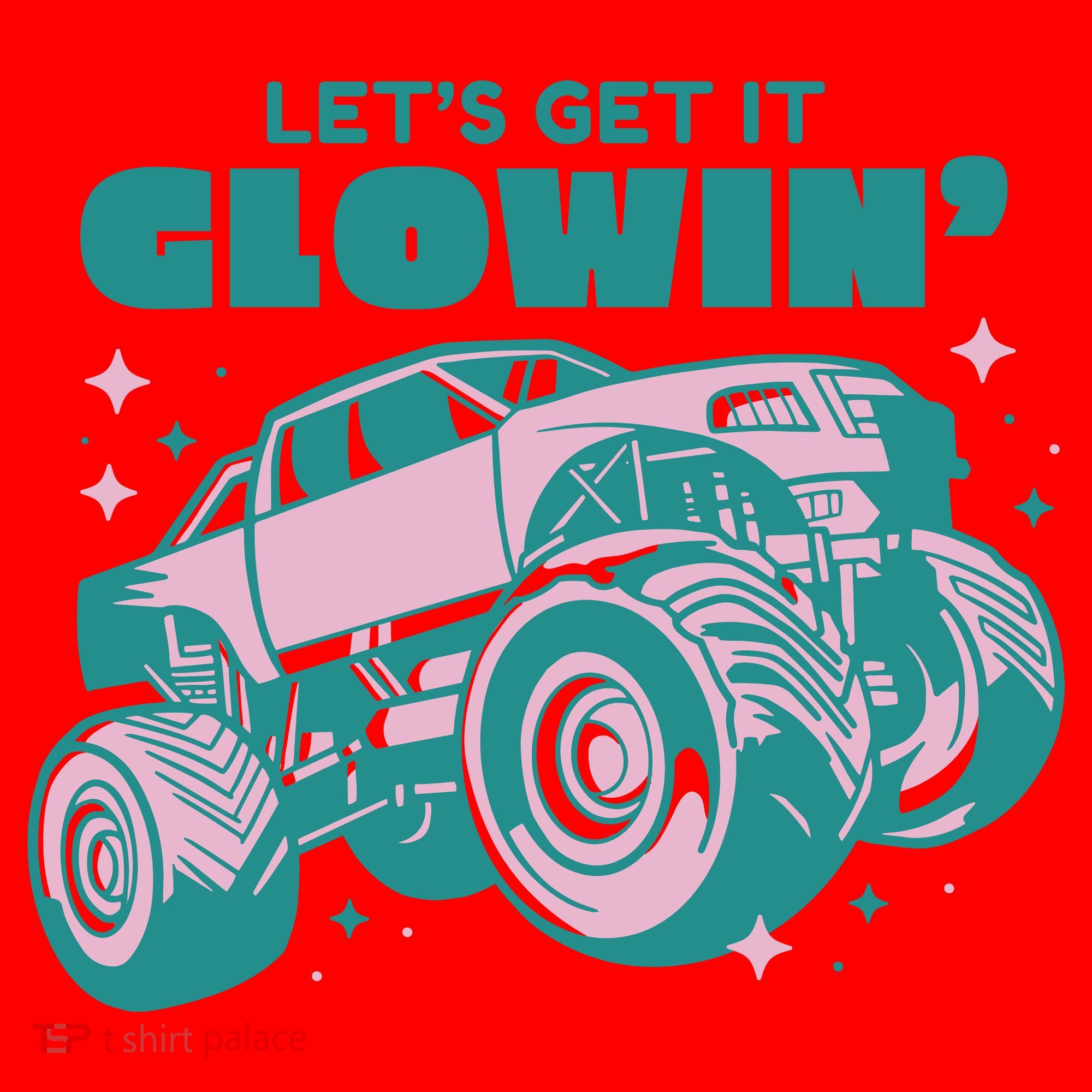 Let It Glowin Monster Truck Santa Hat