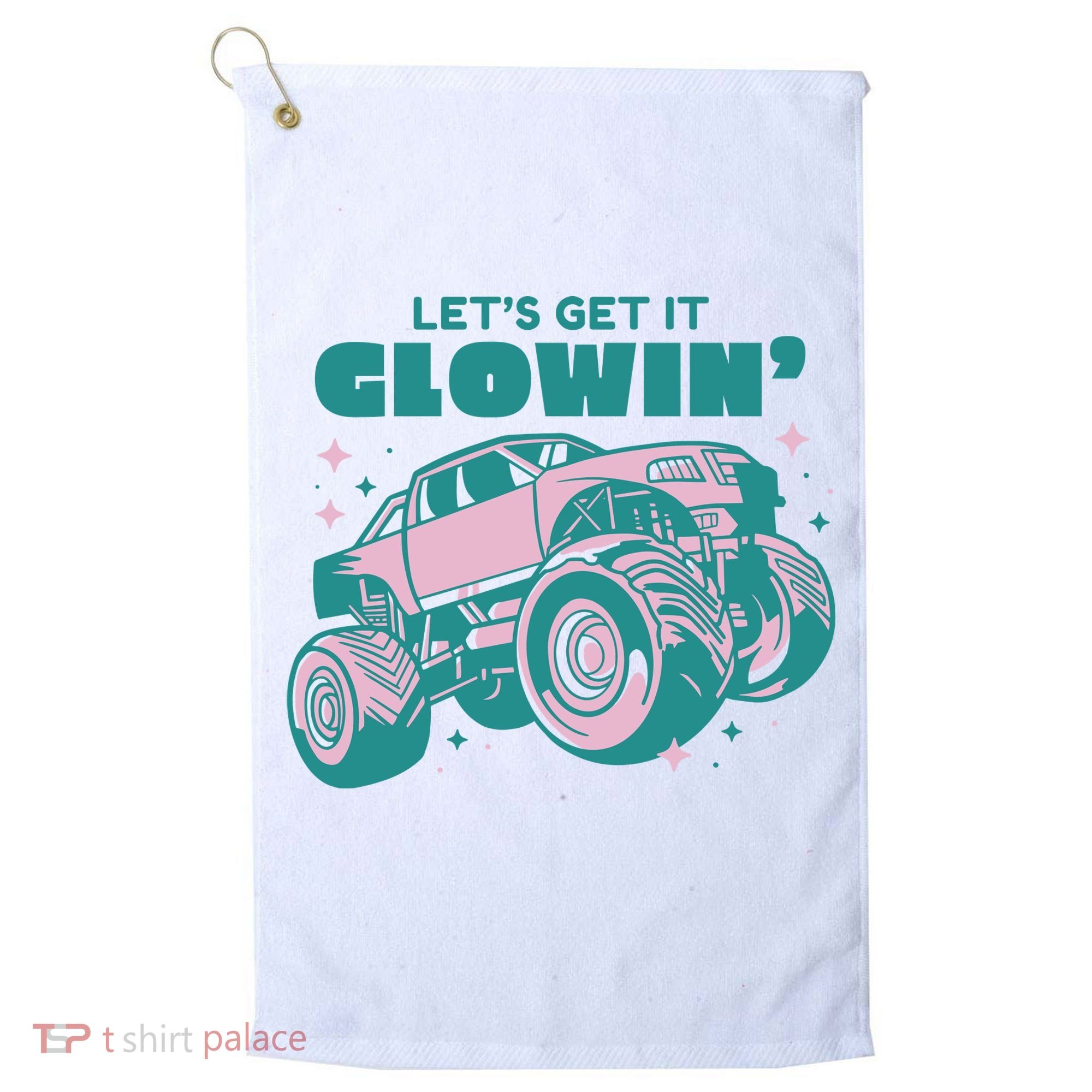 Let It Glowin Monster Truck Golf Towel